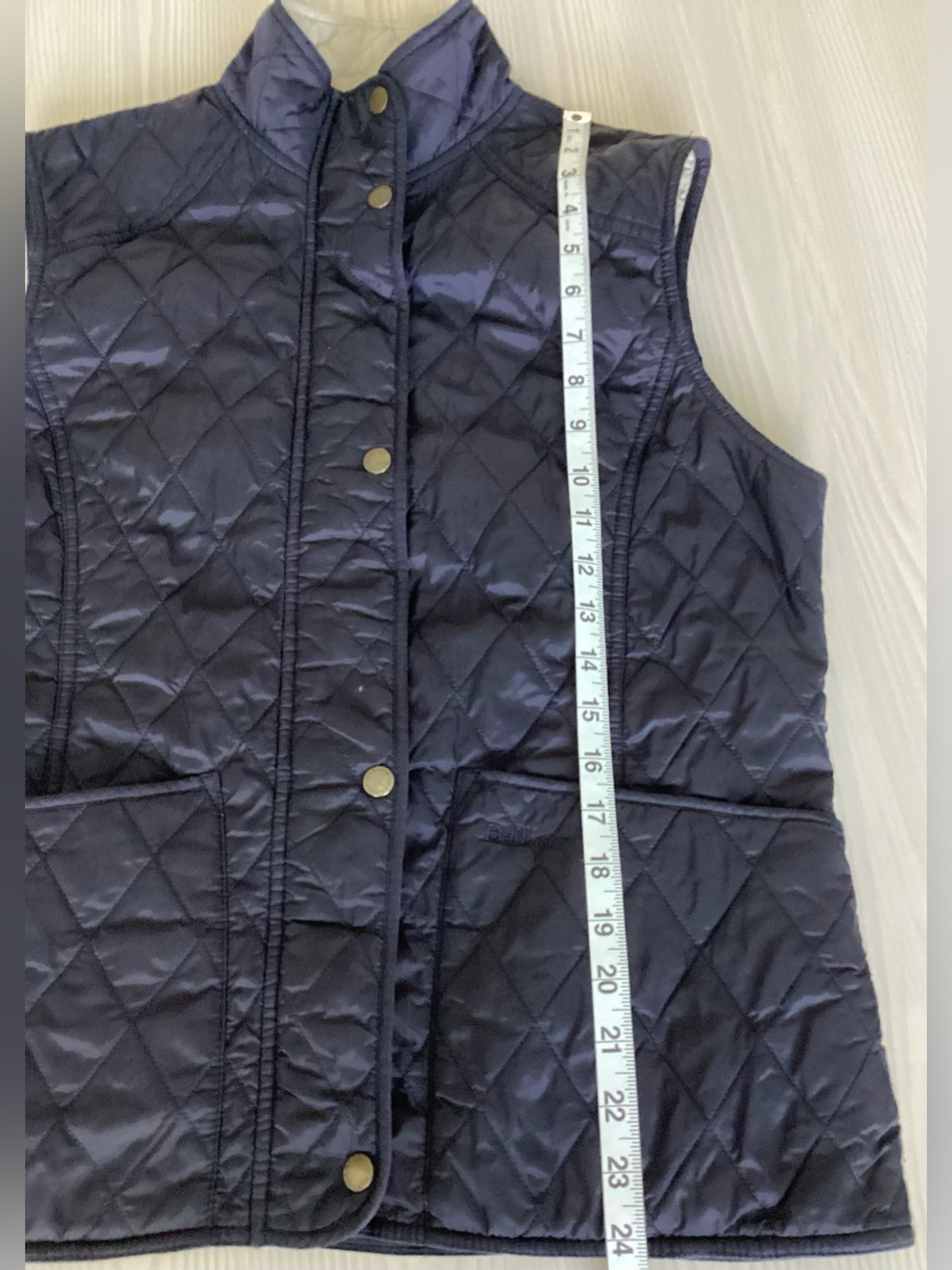 Barbour Liddesdale Quilted Vest Gilet Black Women's US 10 UK 14 Flaw - Picture 6 of 10